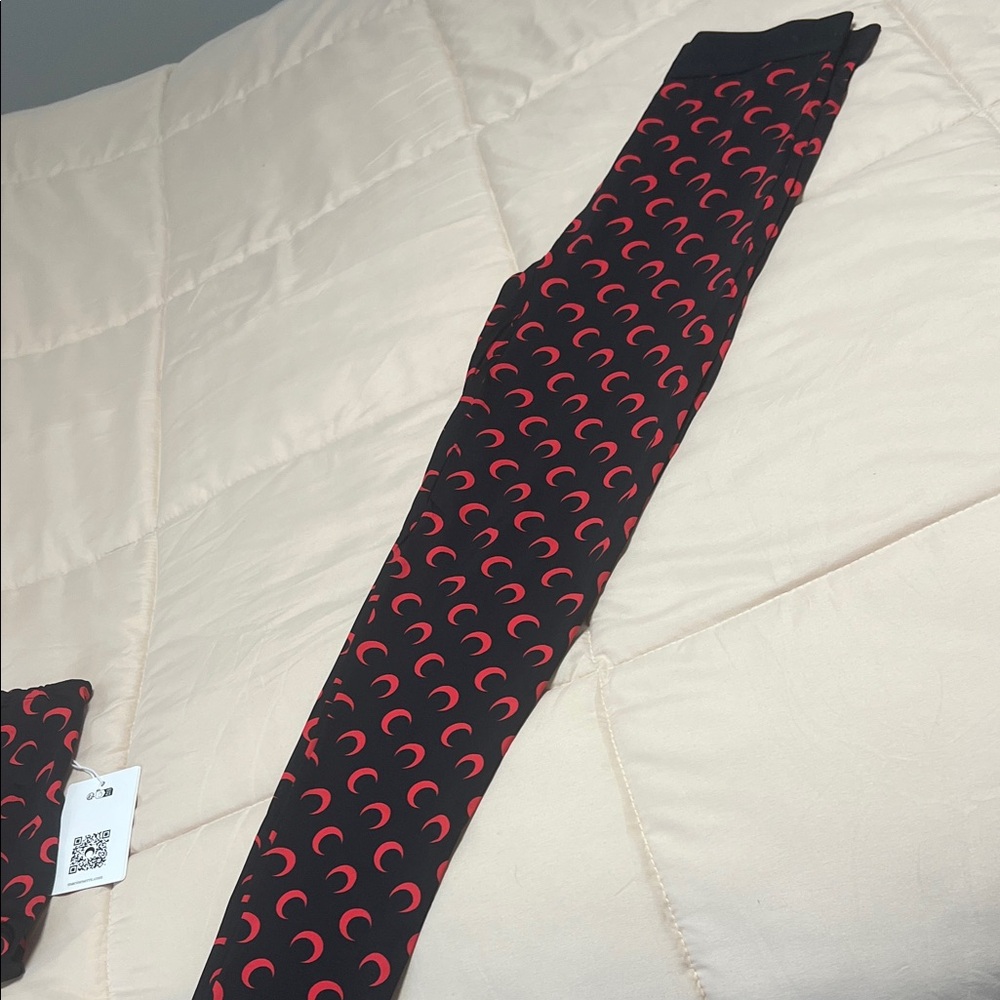 Authentic marine SERRE Black and Red Crescent Pattern Leggings
